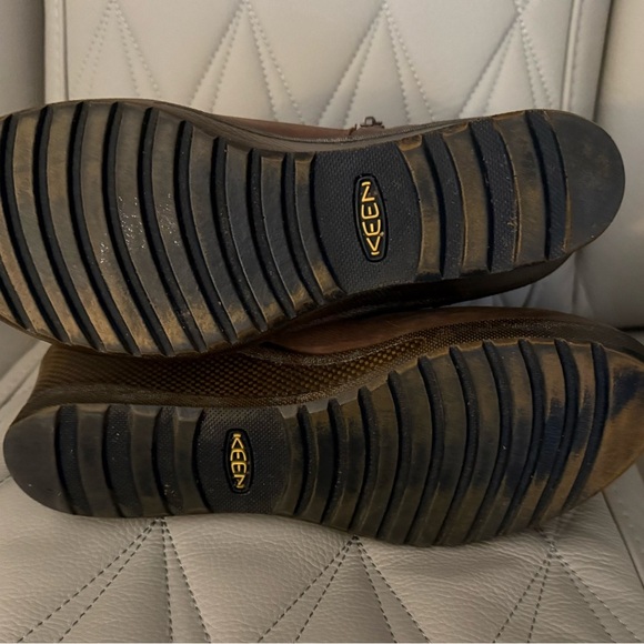 Keen Kate Brown Leather Ankle Wedge Booties - Size 6.5 - Picture 6 of 6